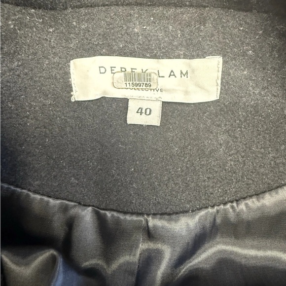 Derek Lam Black Bell Flare Sleeve 100% Wool Pea Coat Jacket Size Italy 40 US 4 - Picture 8 of 9